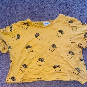 Mustard Yellow French Fry Crop Top